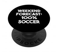 Previsioni del fine settimana 100% Calcio - Calcio divertente PopSockets PopGrip Adesivo