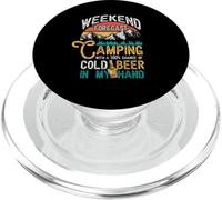 Previsioni del fine settimana 100% di probabilità di birra nella mia mano in campeggio PopSockets PopGrip per MagSafe