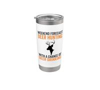 Previsioni del fine settimana Caccia ai cervi con birra Bere Cervo divertente Bicchiere termico in acciaio inox doppia parete