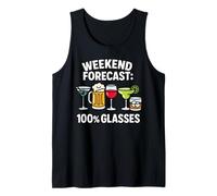 Previsioni del fine Settimana Divertente Design Bere Birra Vino Cocktail Canotta