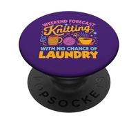 Previsioni del fine settimana per lavorare a maglia, design divertente per amanti del filato PopSockets PopGrip Adesivo