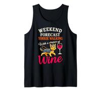 Previsioni del fine Settimana Yorkie Walking Wine Divertente Proprietario del Cane Canotta