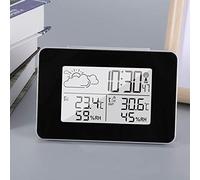 Previsioni Meteo LCD Wireless Stazione meteorologica Snooze Sveglia Digitale Sensore Esterno da Interno per camere da Letto Cucina Home Office Bambini e Adulti