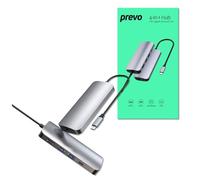 Prevo C501R - Docking station 4 in 1 USB-C RJ-45 Gigabit Ethernet 60 W Pass-Through USB-A USB 3.0 4K HDMI per PC, laptop, tablet, Windows, Mac iOS