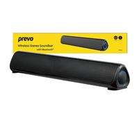 PREVO MS03 Wireless Stereo Soundbar with Bluetooth, USB & SD, Space-Saving Wireless Speaker for TV, Home Entertainment System, PC, Mobile Device & Gaming Consoles Nero (Prevo MS03 Wireless Bluetooth