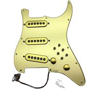 Prewired Loaded Gold Mirror Pickguard SSS Gold Vintage Pickups 3 Mini Toggle 3 Phase Switch Funzione per chitarre elettriche Strat ST Pickup chitarra precablati