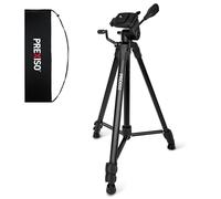 PREXISO Treppiede professionale a livella laser - Treppiede robusto in alluminio per livelli laser, treppiede leggero estensibile con borsa, piedini antiscivolo, piastra a sgancio rapido con