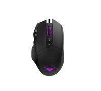 PREYON Falcon Gaming Mouse Cablato con Illuminazione RGB e Cavo Intrecciato - Mouse per Computer con Interruttori Omron 20M - Sensore Ottico 12400 DPI - 9 Pulsanti Programmabili