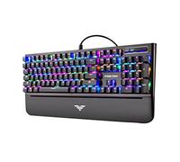 PREYON Long Claw Brown Tastiera da Gioco Cablata con Cavo Intrecciato - Tastiera Meccanica Retroilluminata con Rullo Di Controllo Del Volume e Poggiapolsi Magnetico - Interruttori Gateron Marroni