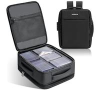 PREZA Zaino per carte graduate con inserto in lastra, contiene 85 carte classificate, zaino per carte collezionabili compatibile con MTG, TCG, PSA, BGS, SGC, borsa da viaggio adatta per raccoglitori e