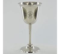 Prezents.com Calice in argento con simbolo magico pentacolo per neopaganesimo Wicca regali e decorazioni rituali 16 cm