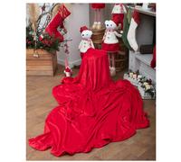 Preziosa Home Plaid in Coral Ass. Natale 210 x 240 Cm con Codatopo e Frill 1 Pz