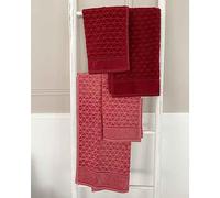 Preziosa Set Asciugamani Viso e Ospite 1+1 in Spugna Jacquard Velour Cinigliato 550gr Home - Rosa