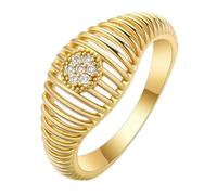 Prezioso anello a forma di cuore: set con zirconi, adatto a vari stili, un regalo per le donne