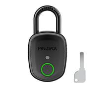 Prezlock Lucchetto per impronte digitali con chiave di backup, 2 chiavi, lucchetto intelligente con biometrico senza chiave, adatto per esterni e pesanti, impermeabile IP65.