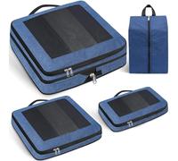 Prezon Compression Packaging Cubes, Finestra Mesh Aggiornata, Visibile e Portatile, Organizzatori di Bagagli da Viaggio Espandibili