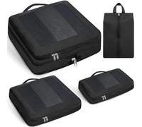 Prezon Cubi da viaggio grandi e compressibili, design aperto e visibile, organizer espandibile con sacca per scarpe. 4 set leggeri per valigie, zaini, vacanze e campeggio