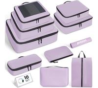 Prezon Cubi da viaggio per valigia, set da 10, organizer leggeri per bagagli Cubi da viaggio per accessori da viaggio - Viola