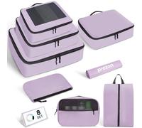 Prezon Cubi da viaggio per valigia, set da 8, organizer leggeri per bagagli Cubi da viaggio per accessori da viaggio - Viola