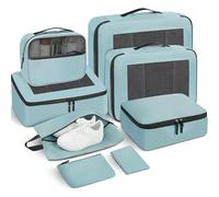 Prezon Cubi da viaggio per valigia, set da 8, organizer leggeri per bagagli Cubi da viaggio per accessori da viaggio - Verde acqua