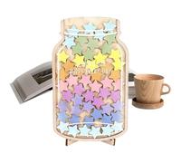 PREZZO JAR - Acrilico in legno 15x25 cm - Vendite incentivi Varie | Strumento del con 45 stelle e doppia base - Tracker motivazione comportamentale | Uso domestico in classe - per discipli
