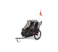 Rimorchio bici bambini 2 posti 2 in 1 con kit pedonale Bobike ( Grigio e nero )