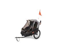 Rimorchio bici bambini 2 posti 2 in 1 con kit pedonale Bobike ( Grigio e nero )
