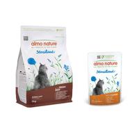 Prezzo speciale! 2 kg Almo Nature Holistic Sterilised + 6 x 70 g Umido per gatti - 2 kg Sterilised Cat Manzo & Riso + 6 x70 g Sterilised Pollo