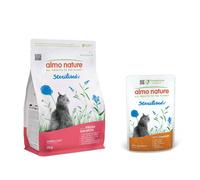 Prezzo speciale! 2 kg Almo Nature Holistic Sterilised + 6 x 70 g Umido per gatti - 2 kg Sterilised Cat Salmone & Riso + 6 x70 g Sterilised Pollo