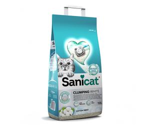 Prezzo speciale! 2 x Sanicat Lettiera per gatti - 2 x 10 L Clumping White Fresco Cotone