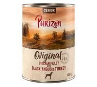 Prezzo speciale! 24 x 400/800 g Purizon Adult Alimento umido per cani - 24 x 400 g Senior: Filetto di pollo con Black-Angus