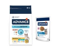 Prezzo speciale! 3 kg Advance Crocchette + 12x85 g Advance Feline Umido per gatti - 3 kg Cat Sterilized Sensitive + 12 x 85 g Sterilized Tacchino