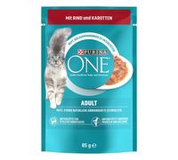 Prezzo speciale! 52 x 85 g Purina ONE per gatti - Adult con Manzo e Carote