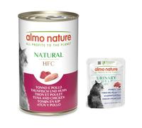 Prezzo speciale! 6 x 140 g Almo Nature HFC + 6 x 50 g Urinary Help Umido per gatti - 6 x 140 g Tonno e Pollo HFC + 6 x 50 g Tonno Atlantico con mirtilli rossi HFC Urinary Help
