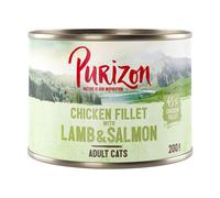 Prezzo speciale! 6 x 200 / 400 g Purizon Adult per gatti - 6 x 200 g Filetto di Pollo con Salmone & Agnello