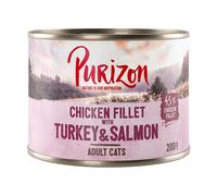 Prezzo speciale! 6 x 200 / 400 g Purizon Adult per gatti - 6 x 200 g Filetto di Pollo con Tacchino & Salmone