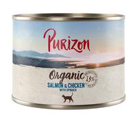 Prezzo speciale! 6 x 200 / 400 g Purizon Adult per gatti - 6 x 200 g Salmone e Pollo con Spinaci
