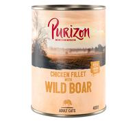 Prezzo speciale! 6 x 200 / 400 g Purizon Adult per gatti - 6 x 400 g Filetto di Pollo con Cinghiale