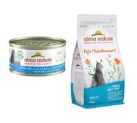 Prezzo speciale! Almo Nature 6 x 70 g HFC Natural + 400 g Holistic Crocchette per gatto - 6 x 70 g Tonno dell'Atlantico HFC Natural + 400 g Pesce Azzurro Fresco Holistic