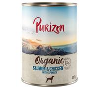 Purizon Organic 12 x 400 g Umido per cane - Salmone e Pollo con Spinaci