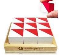 PrfcNL Blocchi di Prova IQ - 9 Cubi in Legno Bianco e Rosso con 60 Modelli e App Mobile, Ideali per WISC, WAIS, Prep WPPSI, Giocattolo Regalo Montessori Educativo STEM per Tutte le Età