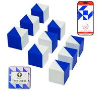 PrfcNL Cubi per il test del QI (blu e bianchi) - 9 cubi di Kohs, esercizi per il BDT, WPPSI, WAIS IV e WISC V, migliorano la concentrazione, la coordinazione e la memoria, strumento diagnostico