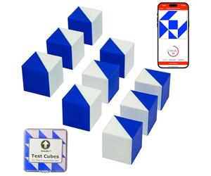 PrfcNL Cubi per Test del Qi (Blu e Bianco) - Studio per Test di Progettazione a Blocchi, Test Pratico di ragionamento cognitivo Spaziale, cubi Kohs, Preparazione ai Test WAIS-IV e WISC-V