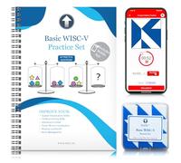 PrfcNL WISC-V & WAIS-IV Cognitive Assessment Practice Set - 45 domande di preparazione al test, 9 cubi di progettazione a blocchi blu/bianchi e app interattiva - Strumento professionale per la