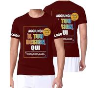 PRFELMG Maglietta Personalizzata per Uomo Donna,T-Shirt Personalizzate Progettare la Propria Camicia Aggiungi Logo/Testo/Immagine,Magliette Personalizzate Stampa Fronte Retro