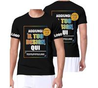 PRFELMG Maglietta Personalizzata per Uomo Donna,T-Shirt Personalizzate Progettare la Propria Camicia Aggiungi Logo/Testo/Immagine,Magliette Personalizzate Stampa Fronte Retro