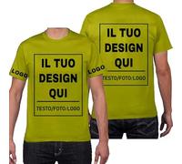 PRFELMG Maglietta Personalizzata,T Shirt Personalizzate per Uomo Donna,Progettare la Propria Camicia Aggiungi Logo/Testo/Immagine,Magliette Personalizzate Stampa Fronte Retro e Maniche