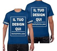PRFELMG Maglietta Personalizzata,T Shirt Personalizzate per Uomo Donna,Progettare la Propria Camicia Aggiungi Logo/Testo/Immagine,Magliette Personalizzate Stampa Fronte Retro e Maniche