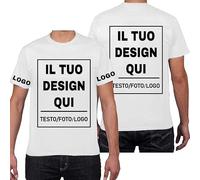 PRFELMG Maglietta Personalizzata,T Shirt Personalizzate per Uomo Donna,Progettare la Propria Camicia Aggiungi Logo/Testo/Immagine,Magliette Personalizzate Stampa Fronte Retro e Maniche