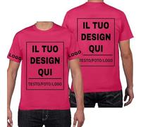 PRFELMG Maglietta Personalizzata,T Shirt Personalizzate per Uomo Donna,Progettare la Propria Camicia Aggiungi Logo/Testo/Immagine,Magliette Personalizzate Stampa Fronte Retro e Maniche